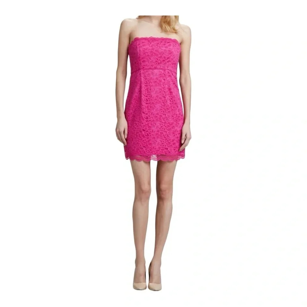 Diane Von Furstenberg Walker Deep
Carnation Pink Strapless Dress Sz Small